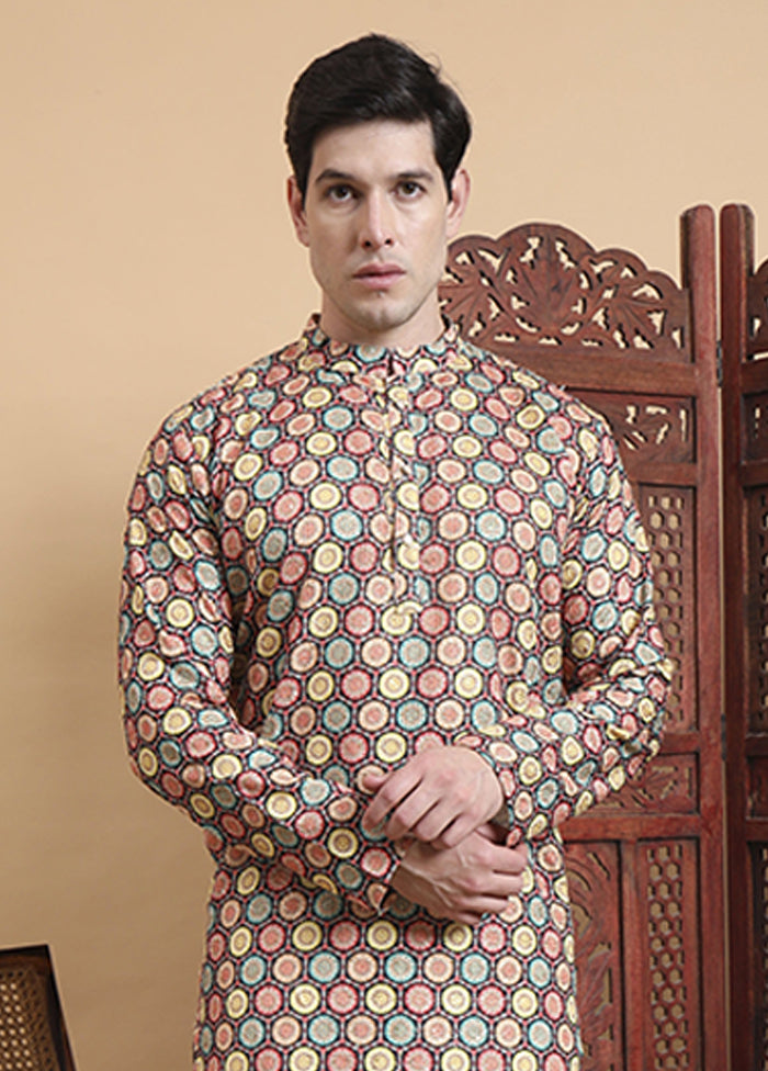 Multicolor Cotton Kurta & Pajama Set