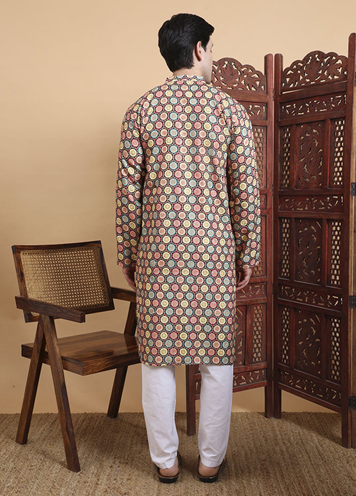 Multicolor Cotton Kurta & Pajama Set