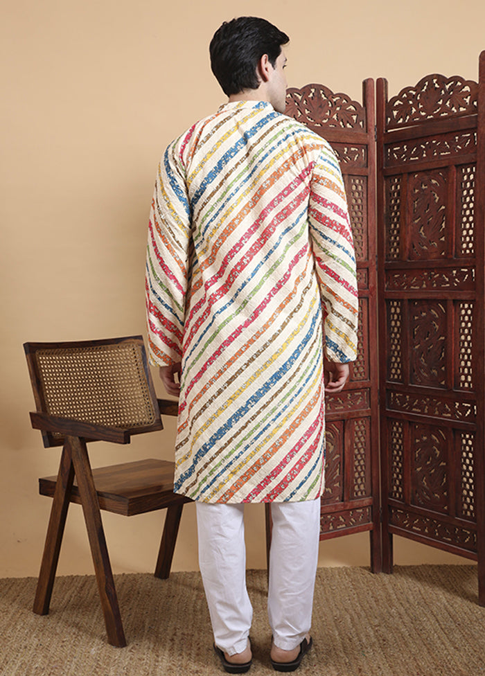 Cream Cotton Kurta & Pajama Set