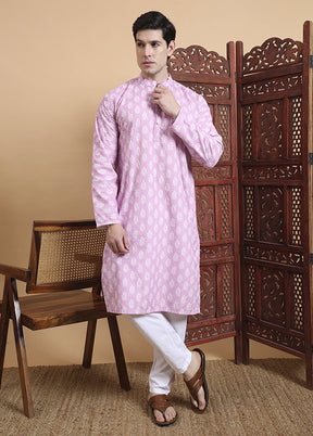 Purple Cotton Kurta & Pajama Set