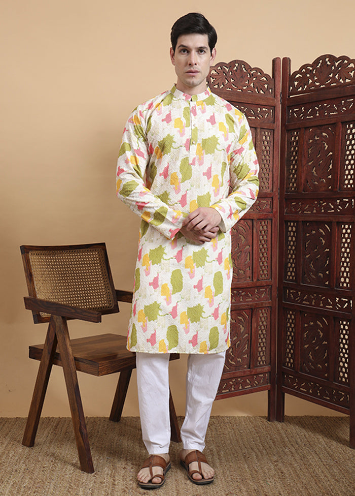 Green Cotton Kurta & Pajama Set