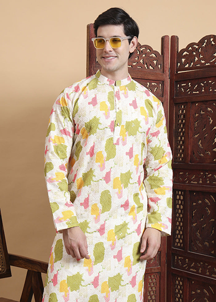 Green Cotton Kurta & Pajama Set