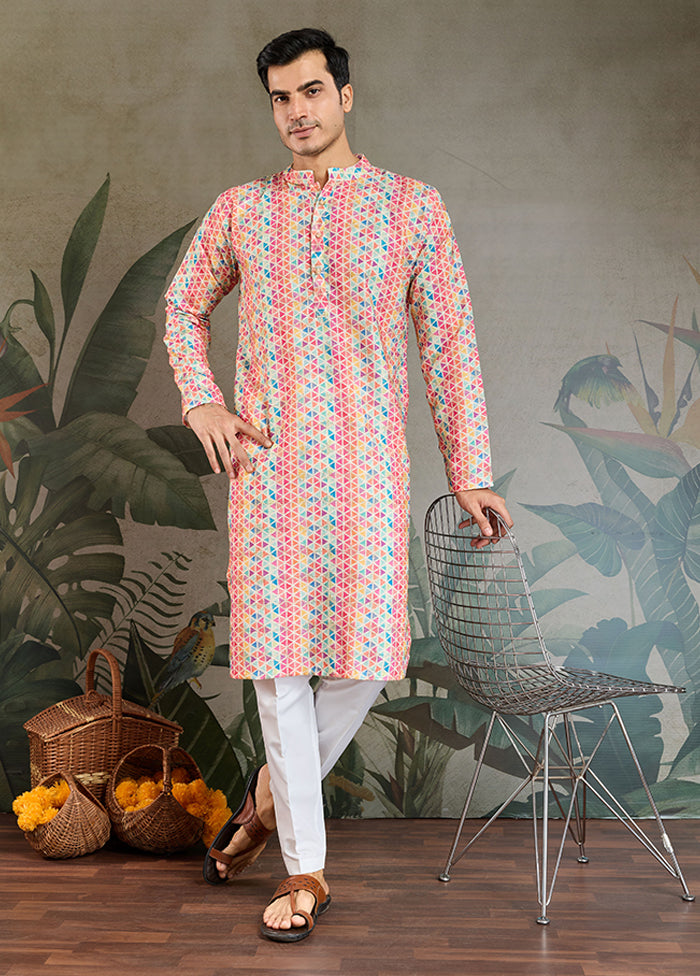 Multicolor Cotton Kurta & Pajama Set