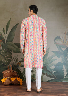 Multicolor Cotton Kurta & Pajama Set