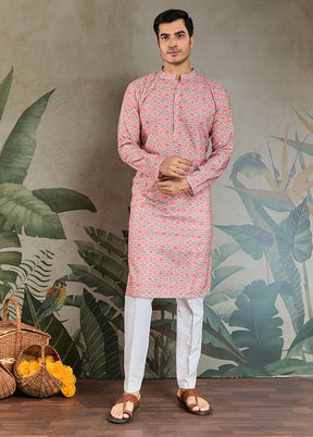 Pink Cotton Kurta & Pajama Set