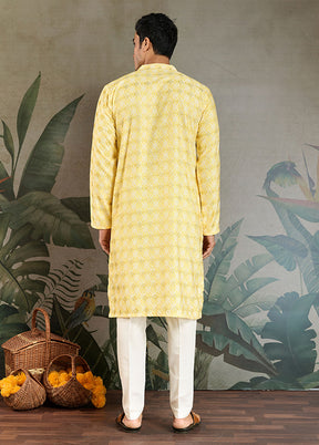 Yellow Cotton Kurta & Pajama Set