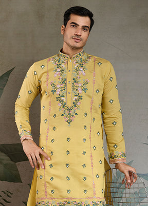 Yellow Viscose Kurta