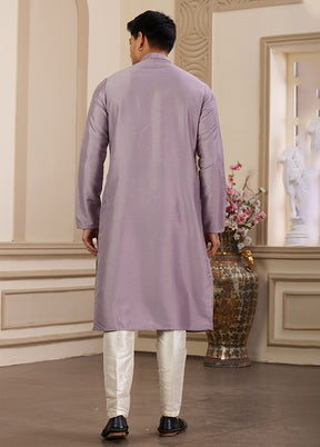 Purple Silk Kurta & Pajama Set