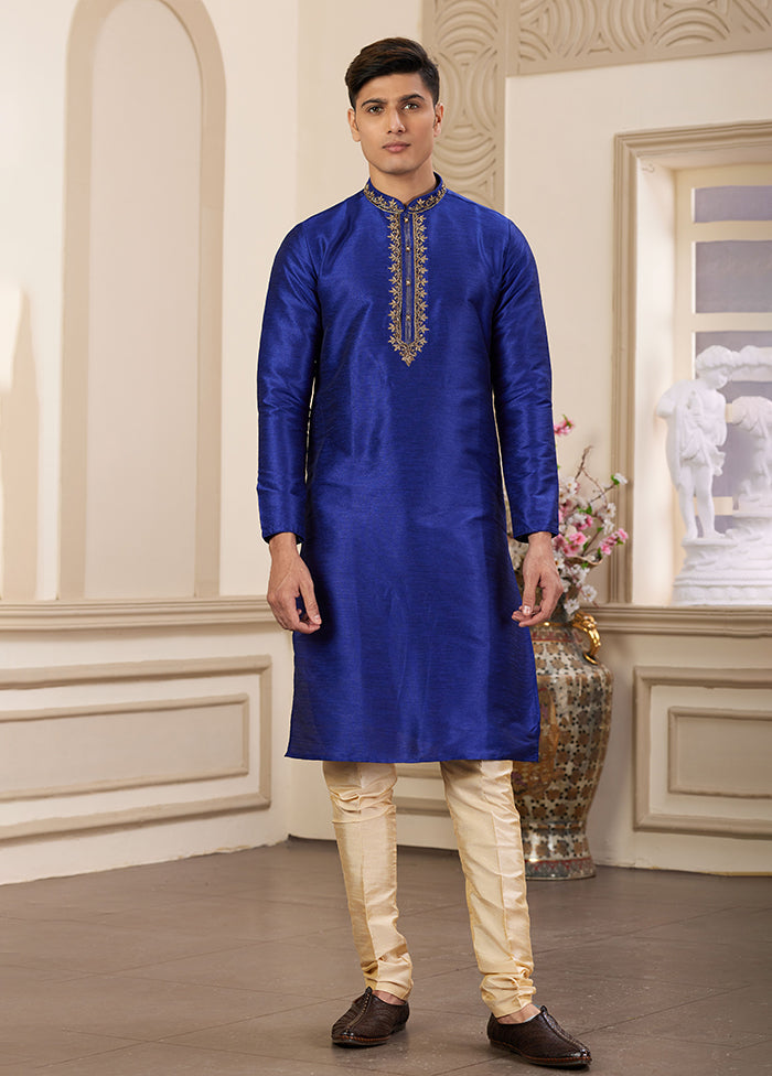 Blue Silk Kurta & Pajama Set