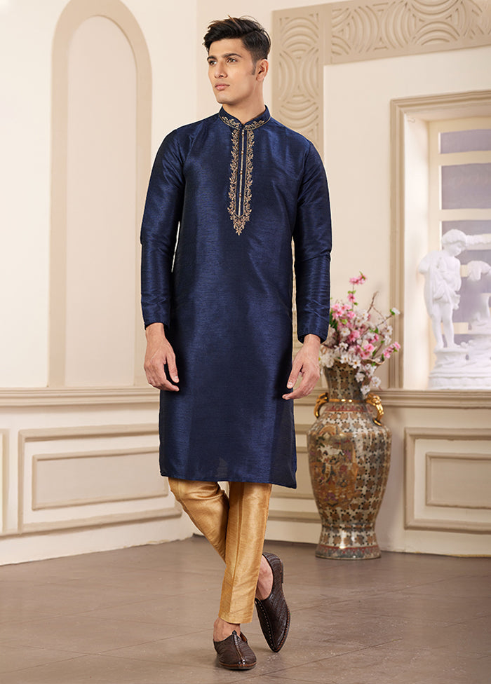 Blue Silk Kurta & Pajama Set