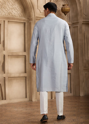 Blue Silk Kurta & Pajama Set