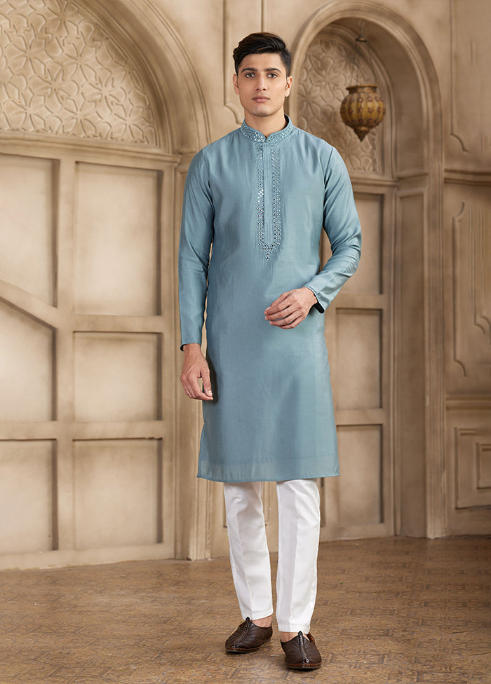 Grey Silk Kurta & Pajama Set
