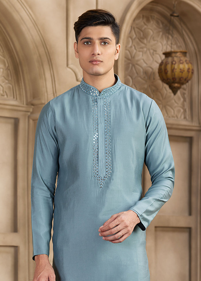 Grey Silk Kurta & Pajama Set