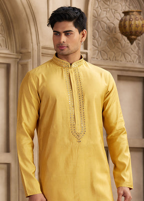 Yellow Silk Kurta & Pajama Set