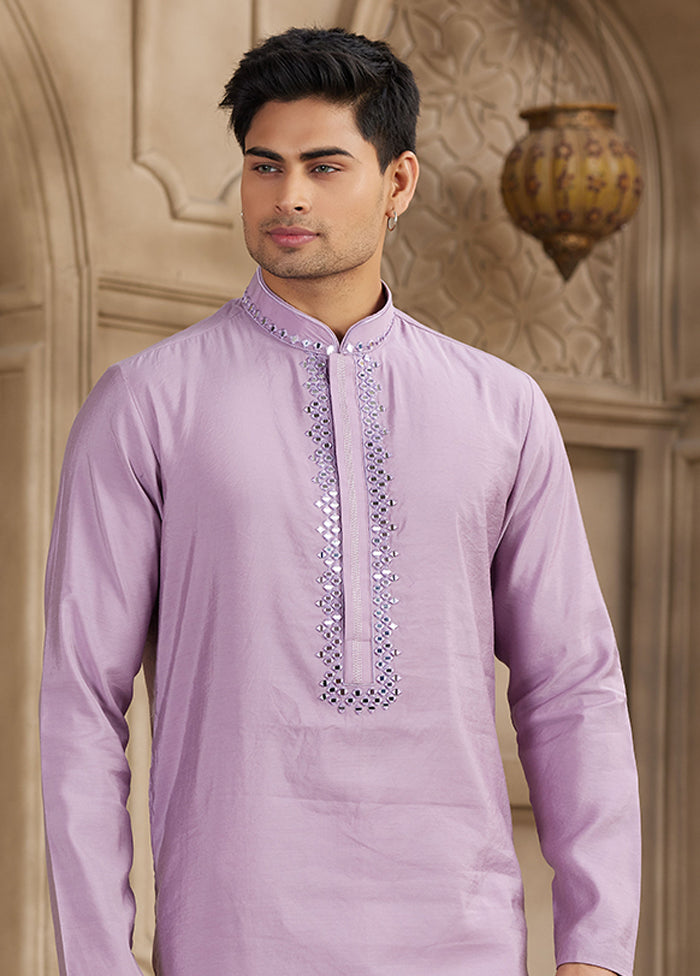 Purple Silk Kurta & Pajama Set