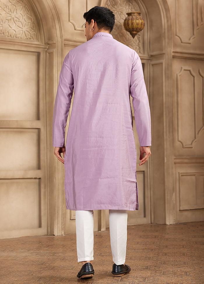 Purple Silk Kurta & Pajama Set