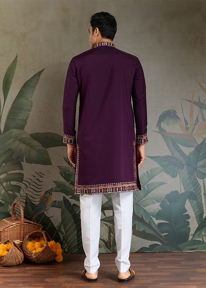 Purple Silk Kurta