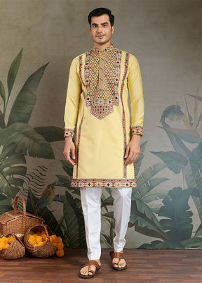 Yellow Silk Kurta