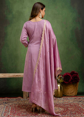 3 Pc Purple Silk Suit Set