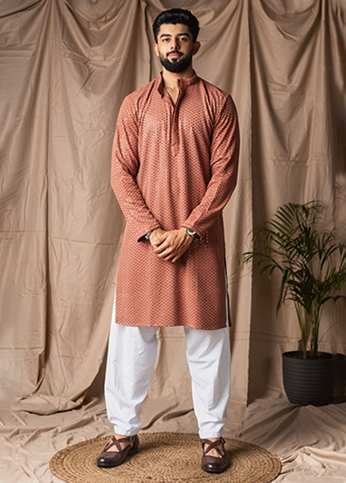Red Silk Kurta & Pajama Set