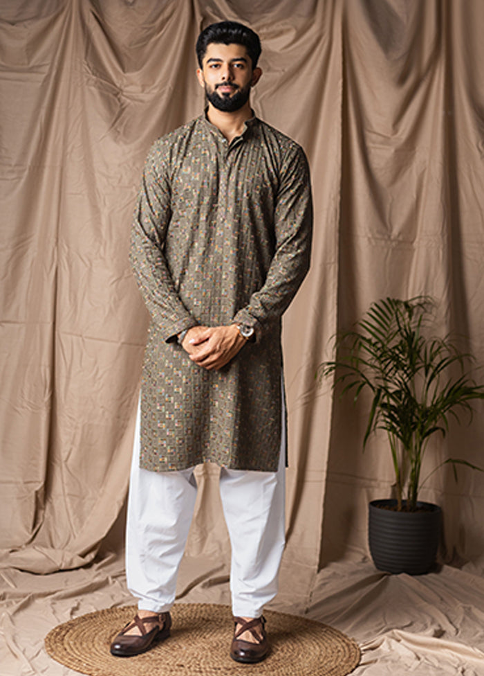 Green Silk Kurta & Pajama Set