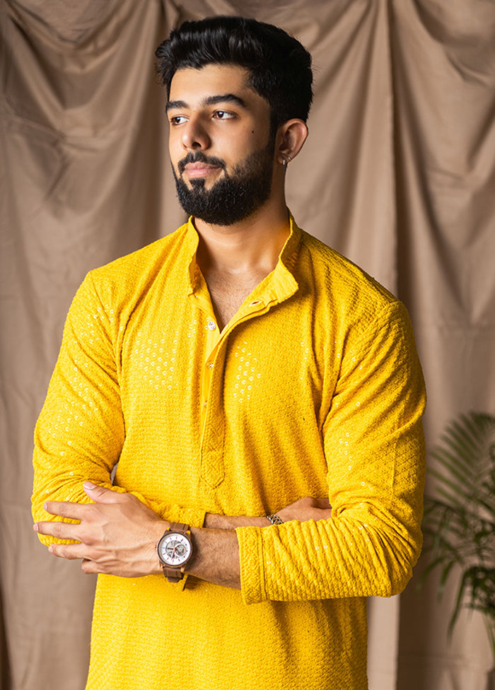Yellow Silk Kurta & Pajama Set