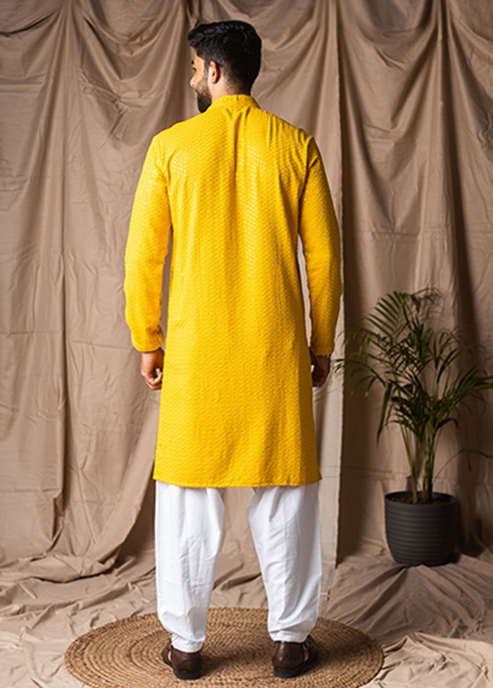 Yellow Silk Kurta & Pajama Set
