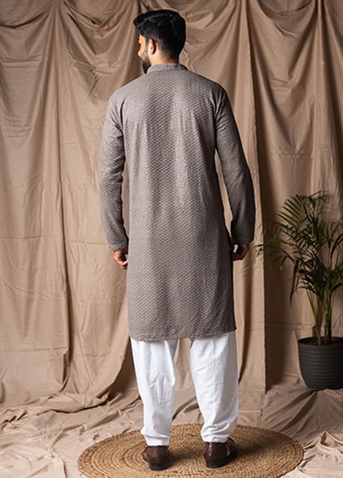 Grey Silk Kurta & Pajama Set