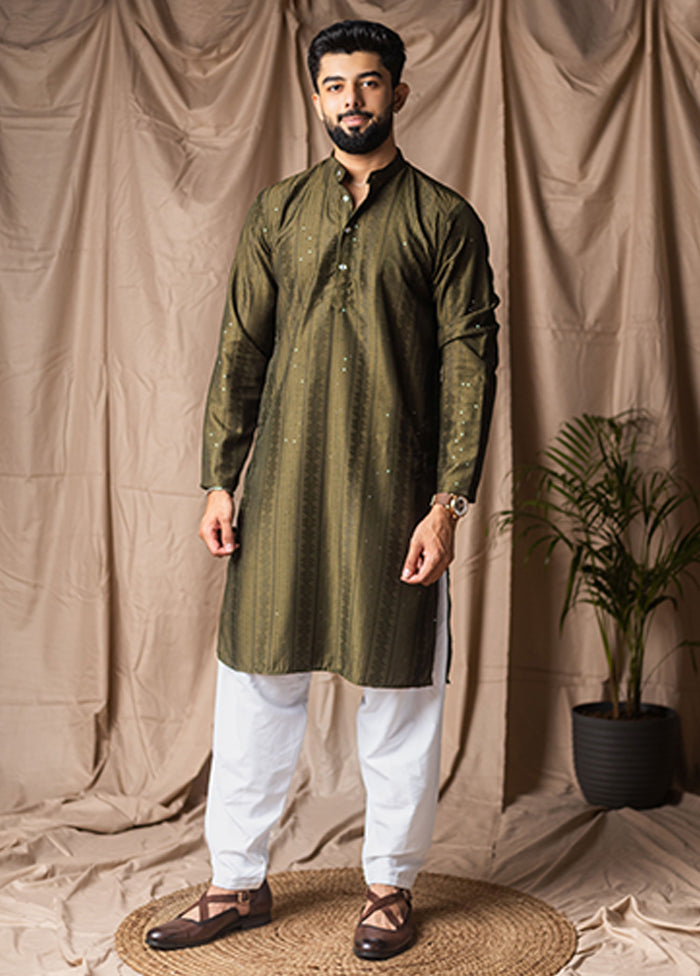 Green Silk Kurta & Pajama Set