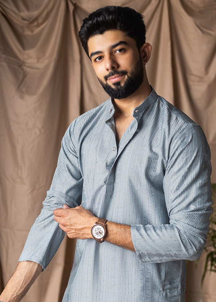 Blue Silk Kurta & Pajama Set