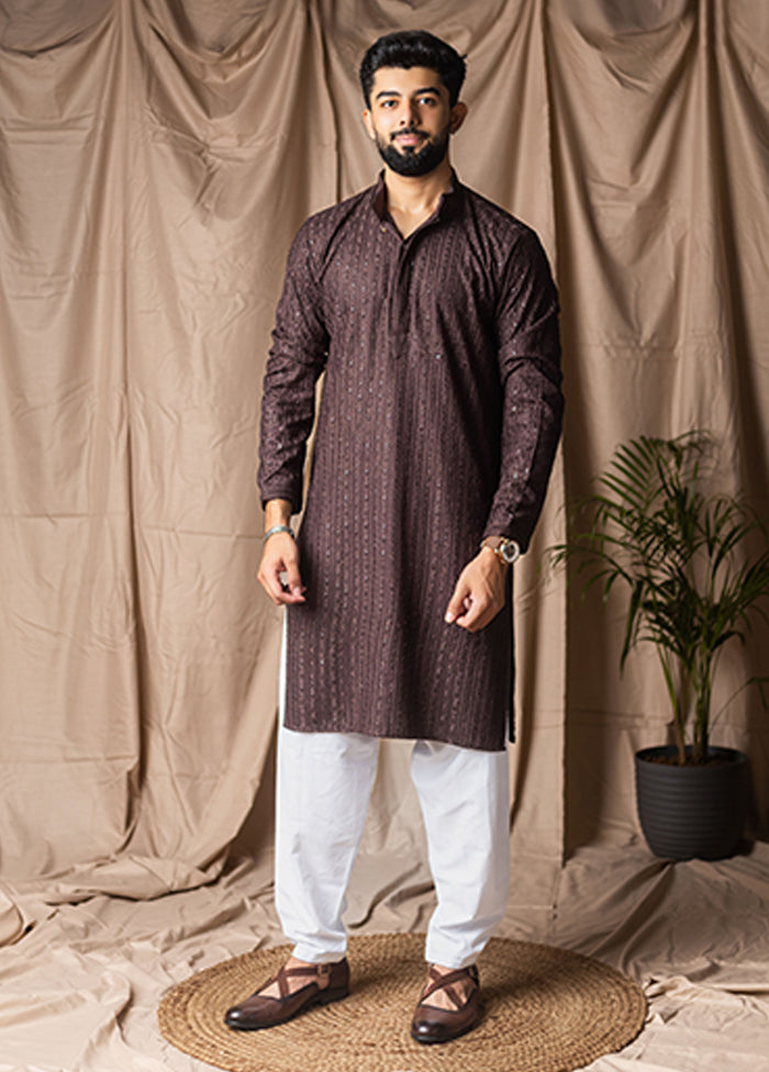Brown Silk Kurta & Pajama Set