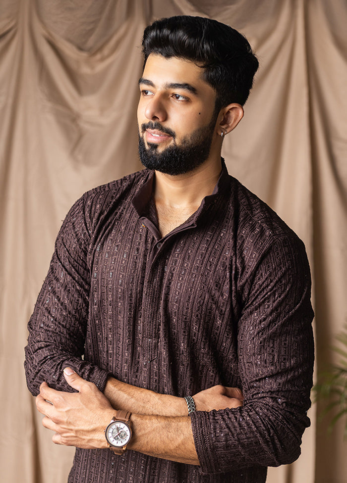 Brown Silk Kurta & Pajama Set
