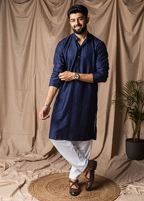 Blue Silk Kurta & Pajama Set