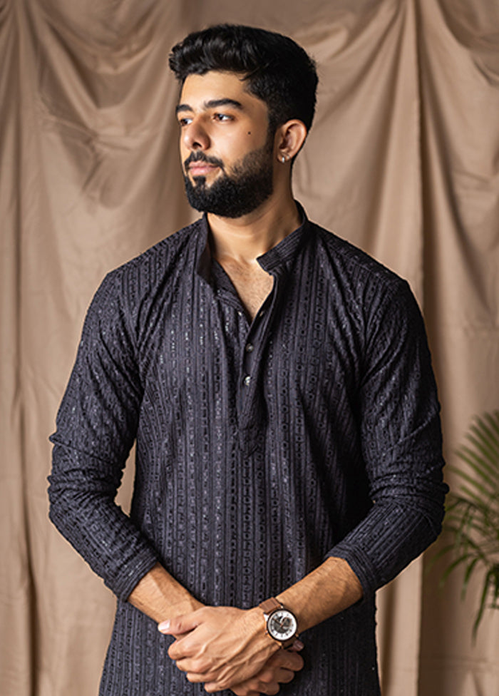 Grey Silk Kurta & Pajama Set