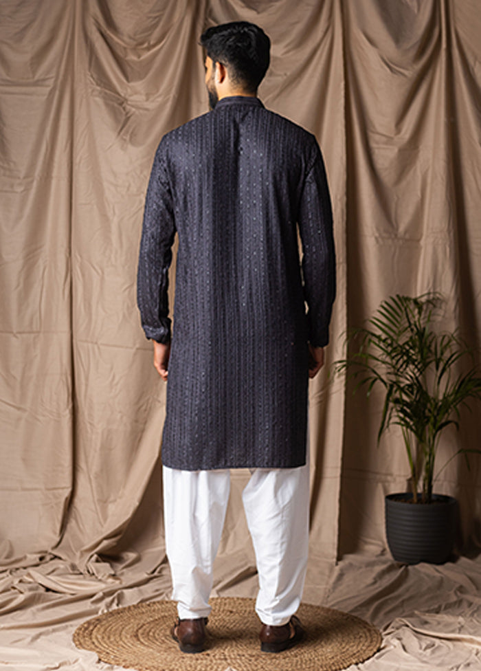 Grey Silk Kurta & Pajama Set