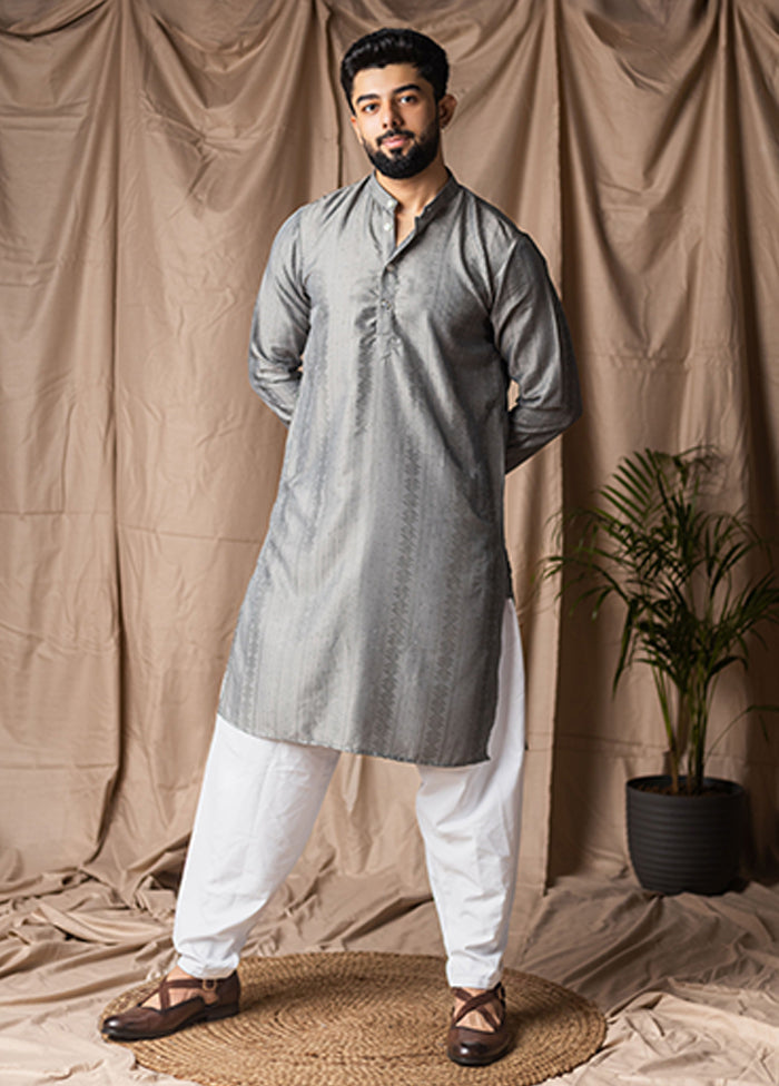 Grey Silk Kurta & Pajama Set