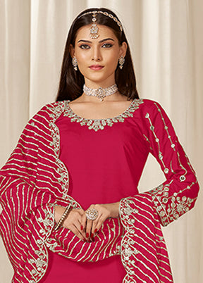 3 Pc Pink Silk Suit Set