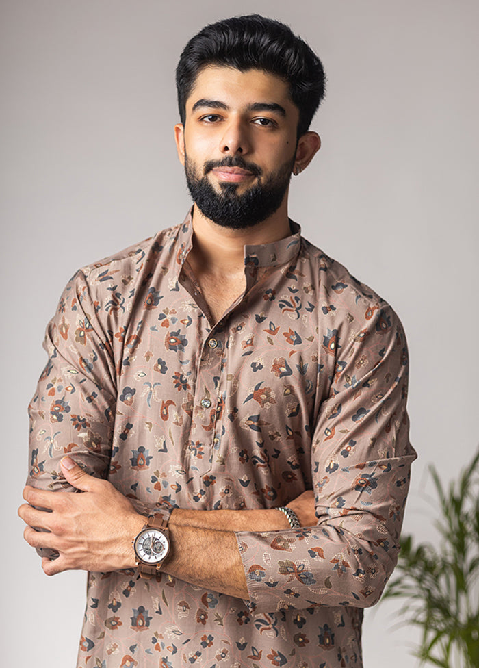 Brown Silk Kurta & Pajama Set