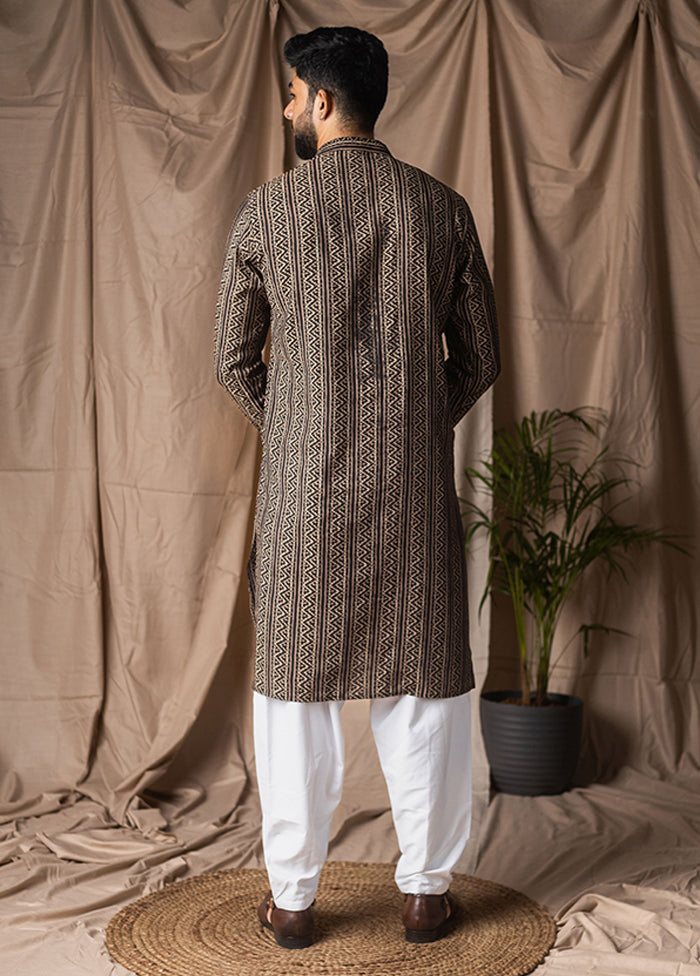 Black Silk Kurta & Pajama Set