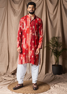 Red Silk Kurta & Pajama Set
