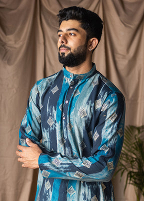 Blue Silk Kurta & Pajama Set