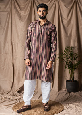 Multicolor Silk Kurta & Pajama Set