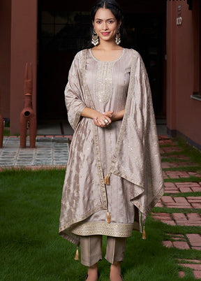3 Pc Purple Silk Suit Set