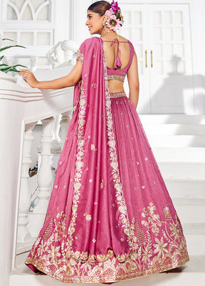Pink Georgette Dupatta Lehenga Set