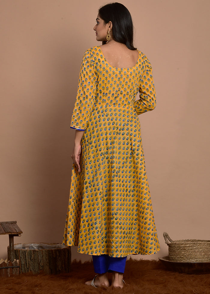2 Pc Yellow Readymade Cotton Kurti Set VDRAN100090838 - Indian Silk House Agencies