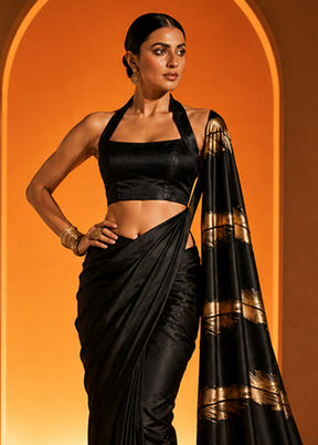Black Halter Neck Designer Blouse