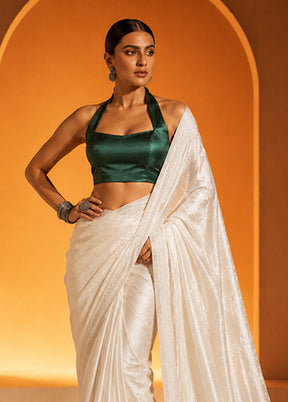 Bottle Green Halter Neck Designer Blouse