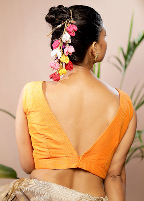 Orange Dupion Silk Designer Blouse