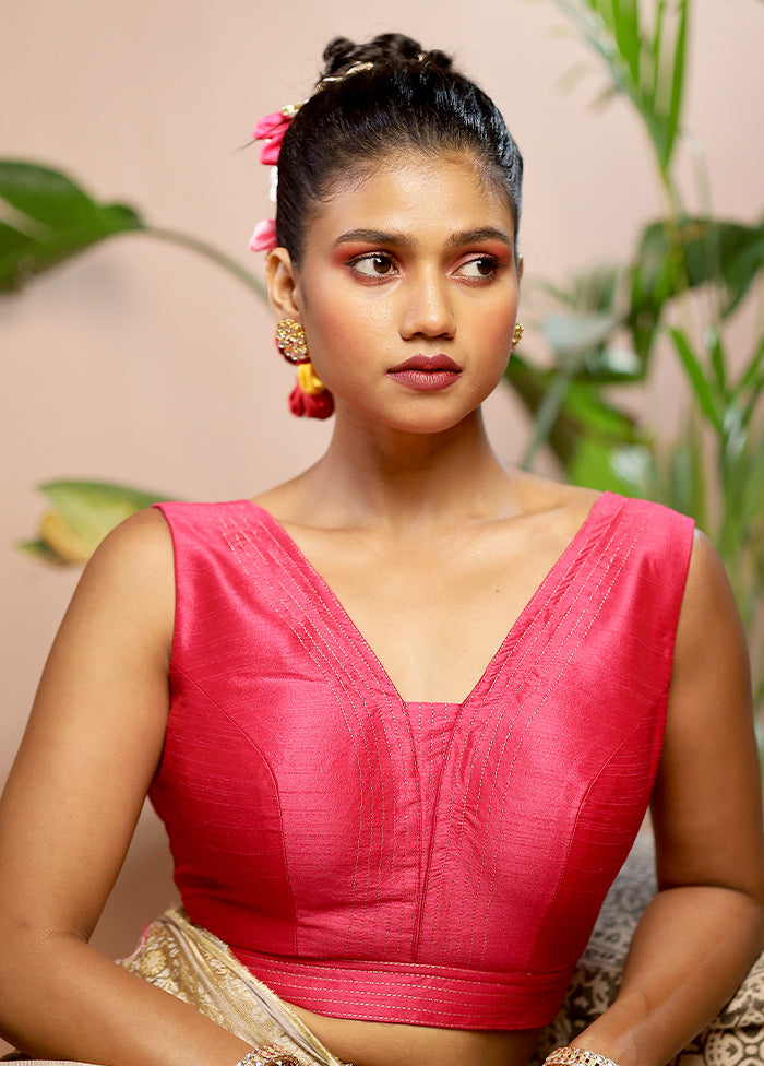 Rani Pink Dupion Silk Designer Blouse