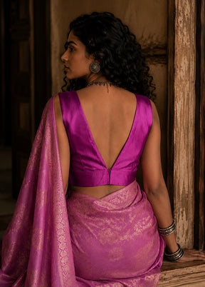 Purple V Neck Designer Blouse